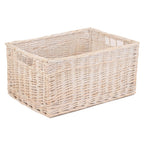 Red Hamper White Wash Storage Wicker Basket
