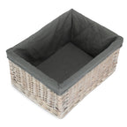 Red Hamper White Wash Grey Lined Open Storage Basket