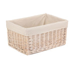 Red Hamper White Lined Storage Wicker Basket