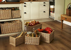 Red Hamper White Wash Storage Wicker Basket