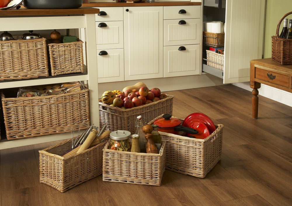 Red Hamper White Wash Storage Wicker Basket