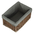 Red Hamper Antique Wash Grey Cotton Grey Lined Willow Storage Baskets