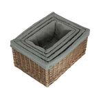 Red Hamper Antique Wash Grey Cotton Grey Lined Willow Storage Baskets