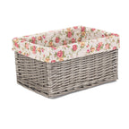 Red Hamper Antique Wash Garden Rose Willow Storage Baskets