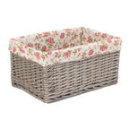 Red Hamper Antique Wash Garden Rose Willow Storage Baskets