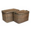 Rectangular Rope Handled Wicker Log Basket