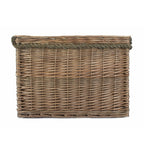 Rectangular Rope Handled Wicker Log Basket
