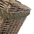 Rectangular Rope Handled Wicker Log Basket