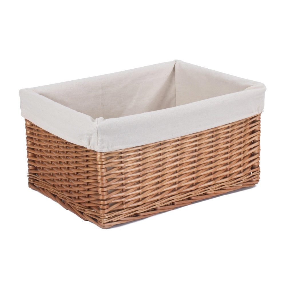 Red Hamper Cotton Lined Double Steamed Storage Wicker Basket