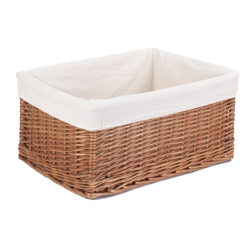 Red Hamper Cotton Lined Double Steamed Storage Wicker Basket