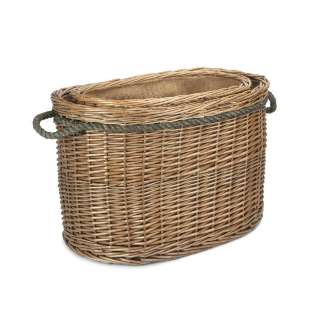 Oval Rope Handled Wicker Log Basket Secondary image
