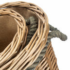 Oval Rope Handled Wicker Log Basket
