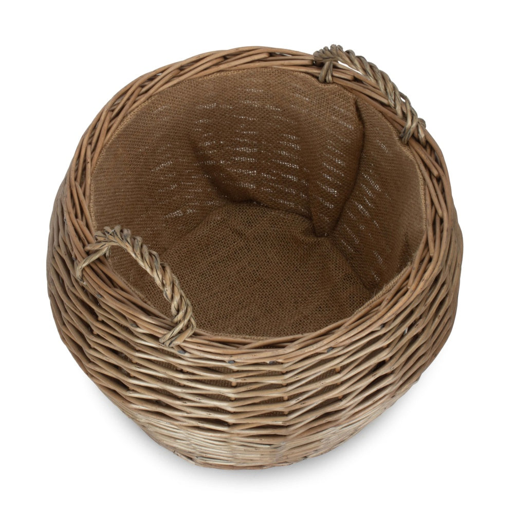 Antique Wash Stumpy Wicker Basket