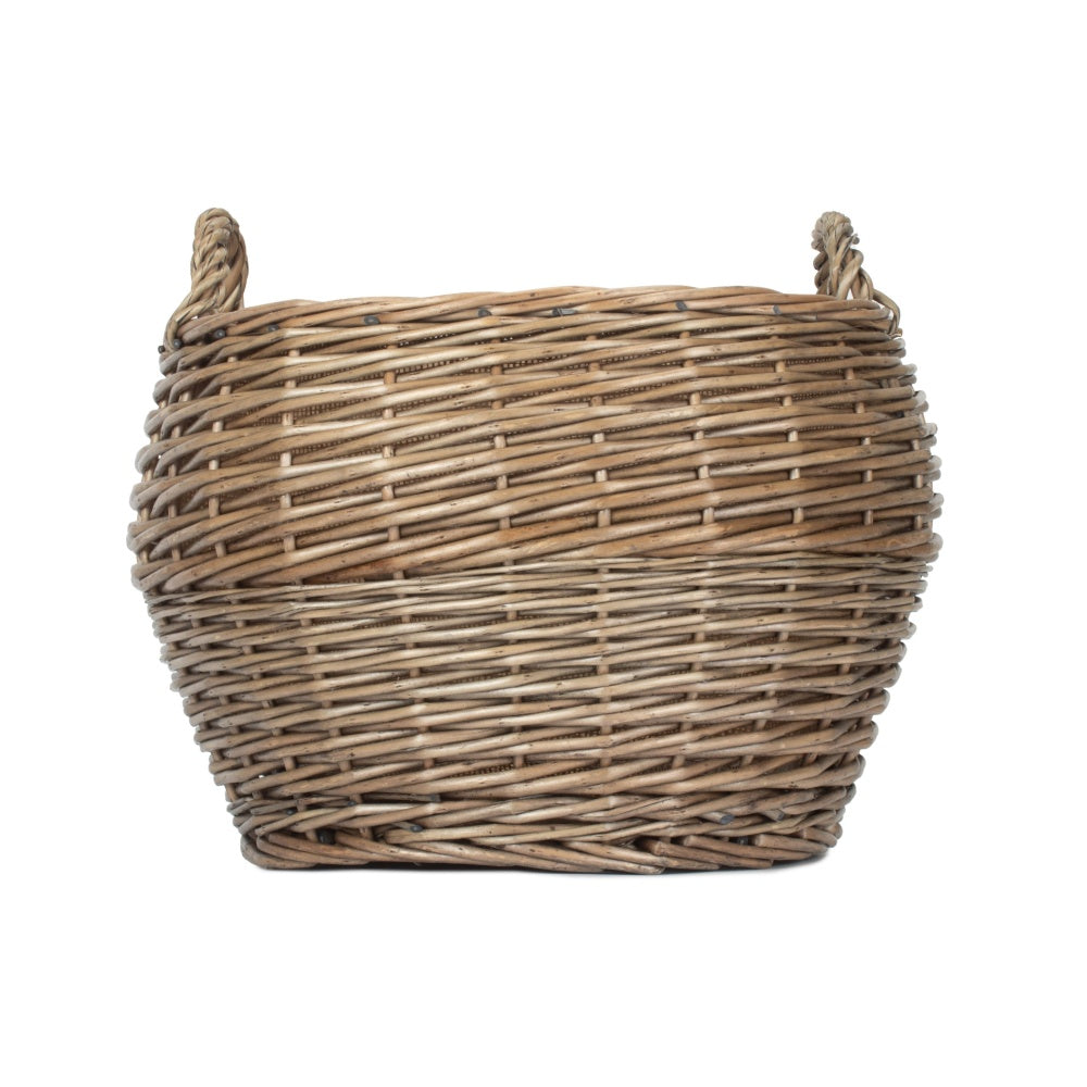 Antique Wash Stumpy Wicker Basket