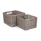 Red Hamper Square Antique Wash Unlined Storage Basket