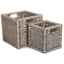 Red Hamper Wooden Framed Split Willow Storage Basket