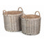 Round Lined Straight-Sided Wicker Log Storage Basket