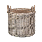 Round Lined Straight-Sided Wicker Log Storage Basket