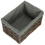 Red Hamper Grey Scandi Storage Basket With Grey Lining