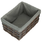 Red Hamper Grey Scandi Storage Basket With Grey Lining