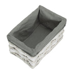 Red Hamper White Grey LinedScandi Storage Basket With Grey Lining
