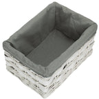 Red Hamper White Grey LinedScandi Storage Basket With Grey Lining