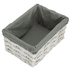 Red Hamper White Grey LinedScandi Storage Basket With Grey Lining