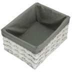 Red Hamper White Grey LinedScandi Storage Basket With Grey Lining