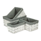 Red Hamper White Grey LinedScandi Storage Basket With Grey Lining