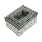 Red Hamper White Grey LinedScandi Storage Basket With Grey Lining