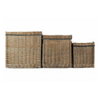 Red Hamper Antique Wash Square Storage Log Basket