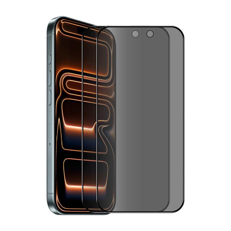 For iPhone 18 Pro 2 PCS/Pack ENKAY Hat-Prince 28 Degree Anti-peeping Tempered Glass Full Screen Film