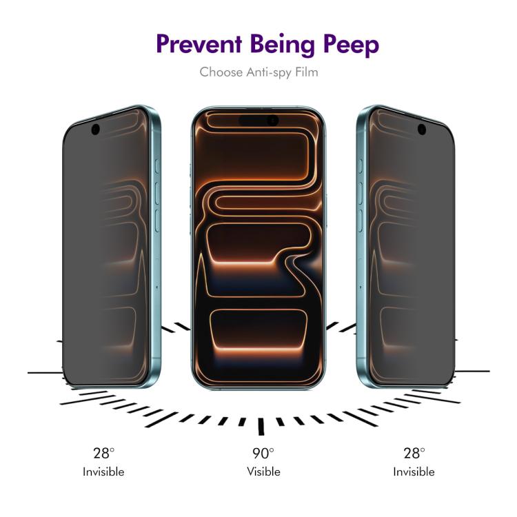 For iPhone 18 Pro 2 PCS/Pack ENKAY Hat-Prince 28 Degree Anti-peeping Tempered Glass Full Screen Film