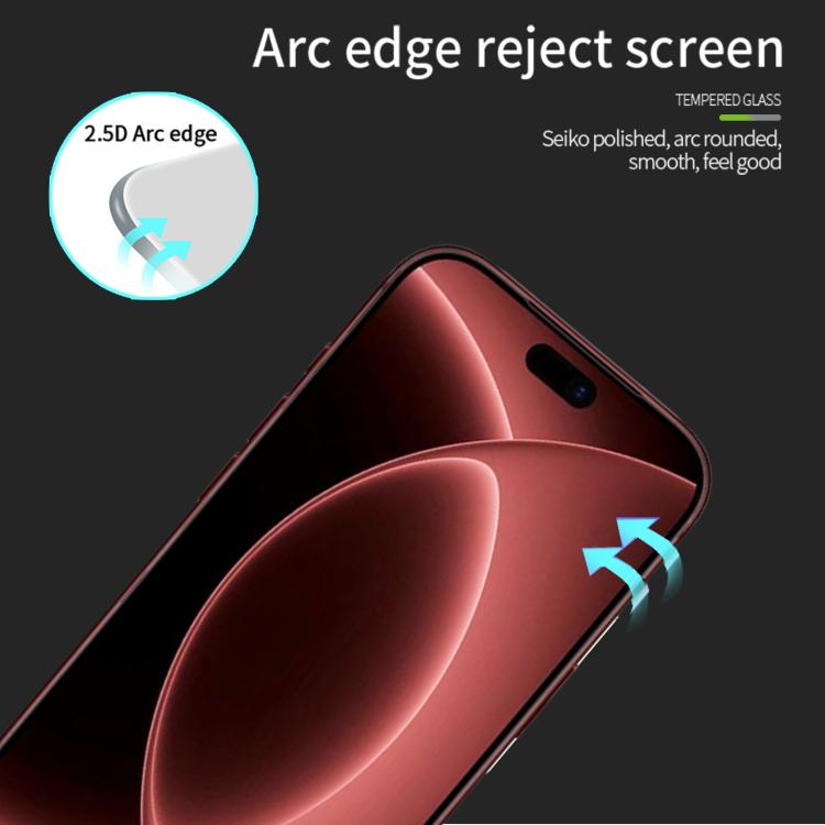 For iPhone 18 Pro MOFI 9H 2.5D Full Screen Tempered Glass Film(Black)