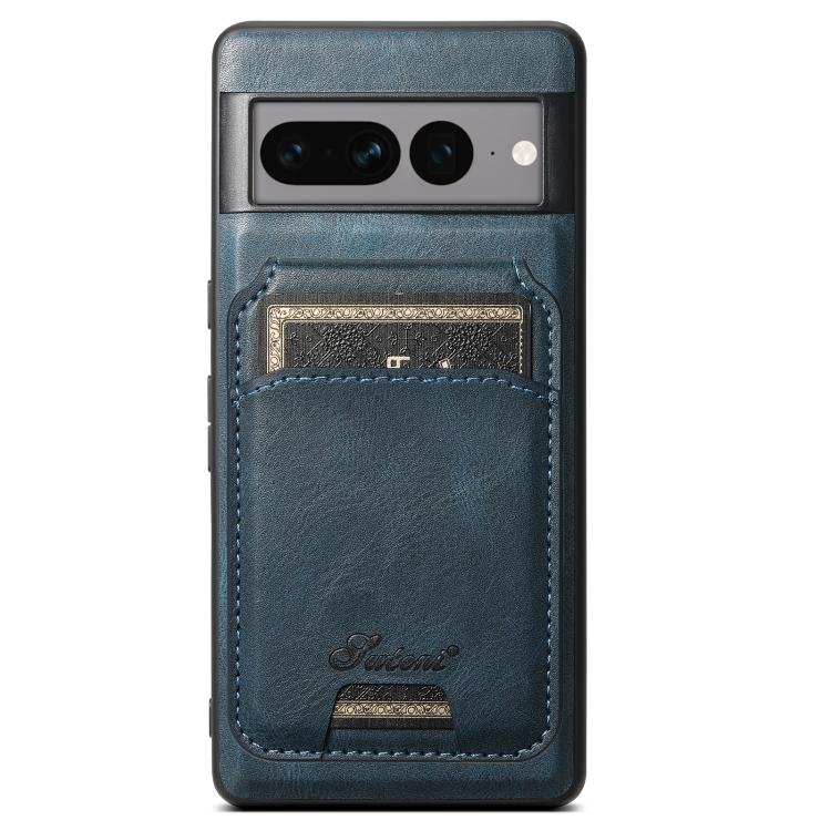 For Google Pixel 10 Pro Suteni H15 Oil Eax Leather Detachable Wallet Back Phone Case(Blue) Secondary image