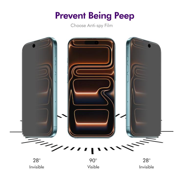 For iPhone 18 Pro 2 PCS/Pack ENKAY Hat-Prince 28 Degree Anti-peeping Privacy Tempered Glass Film