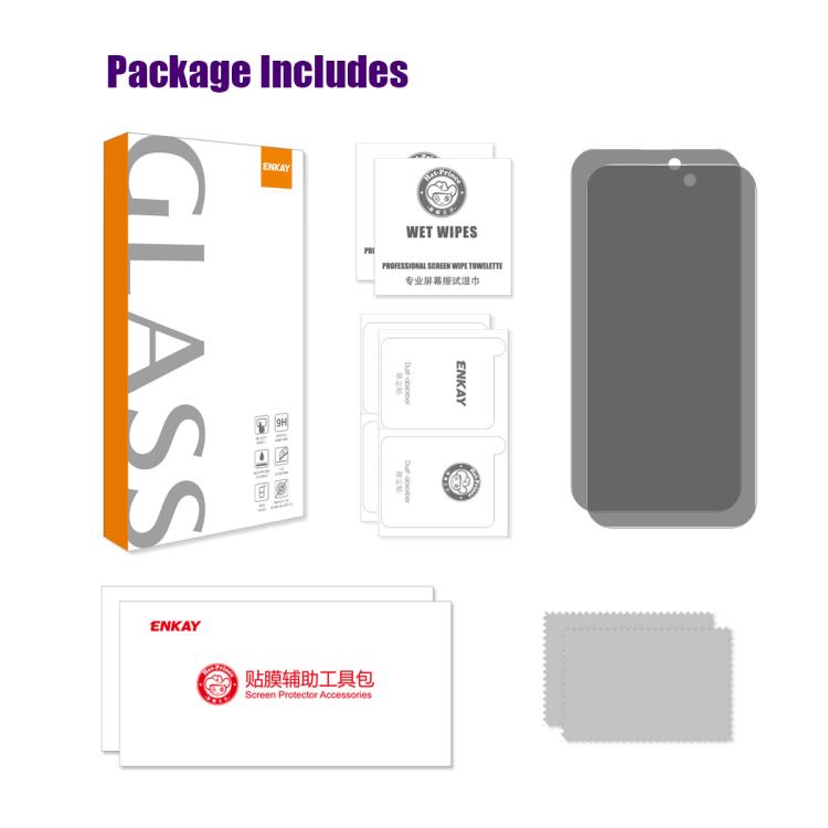 For iPhone 18 Pro 2 PCS/Pack ENKAY Hat-Prince 28 Degree Anti-peeping Privacy Tempered Glass Film