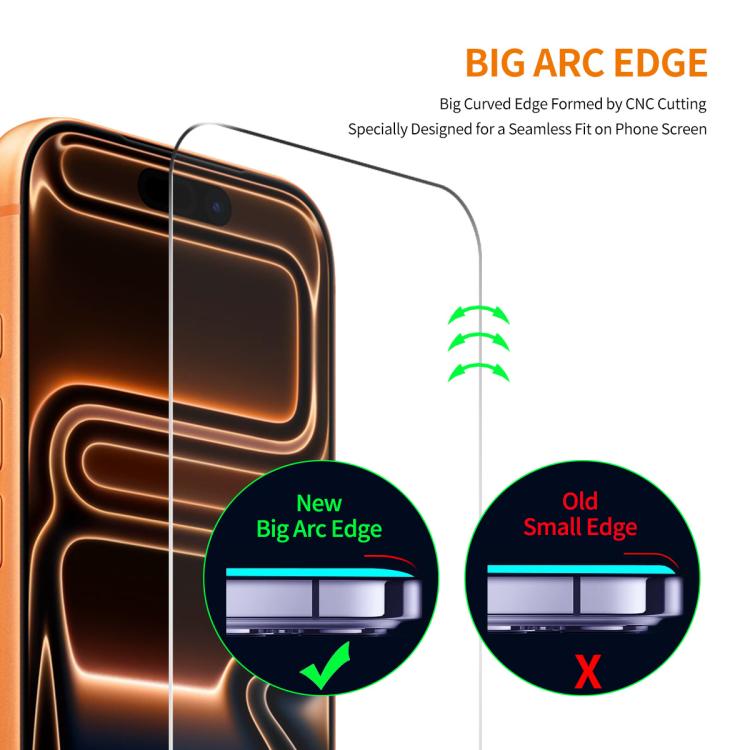 For iPhone 18 Pro ENKAY Thickened Glue No White Edge 9H Big Arc Edge High Aluminum-silicon Tempered Glass Film