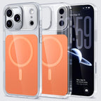 For iPhone 18 Pro Kalebol Transparent Magnetic MagSafe Skin Feel Phone Case(Orange)