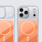 For iPhone 18 Pro Kalebol Transparent Magnetic MagSafe Skin Feel Phone Case(Orange)