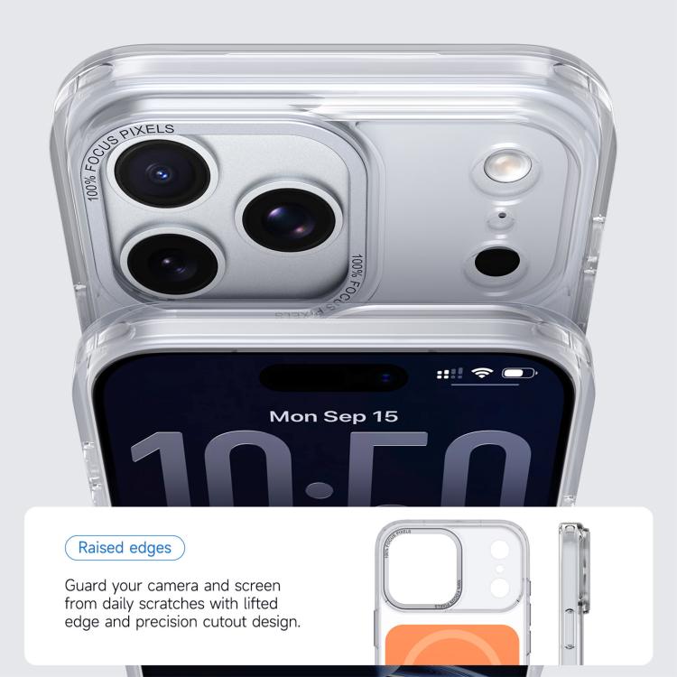 For iPhone 18 Pro Kalebol Transparent Magnetic MagSafe Skin Feel Phone Case(Orange)