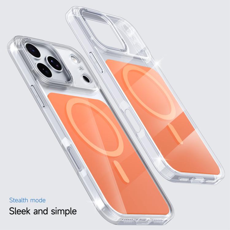 For iPhone 18 Pro Kalebol Transparent Magnetic MagSafe Skin Feel Phone Case(Orange)