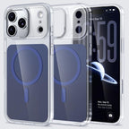 For iPhone 18 Pro Kalebol Transparent Magnetic MagSafe Skin Feel Phone Case(Blue)