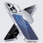 For iPhone 18 Pro Kalebol Transparent Magnetic MagSafe Skin Feel Phone Case(Blue)