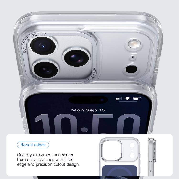 For iPhone 18 Pro Kalebol Transparent Magnetic MagSafe Skin Feel Phone Case(Blue)