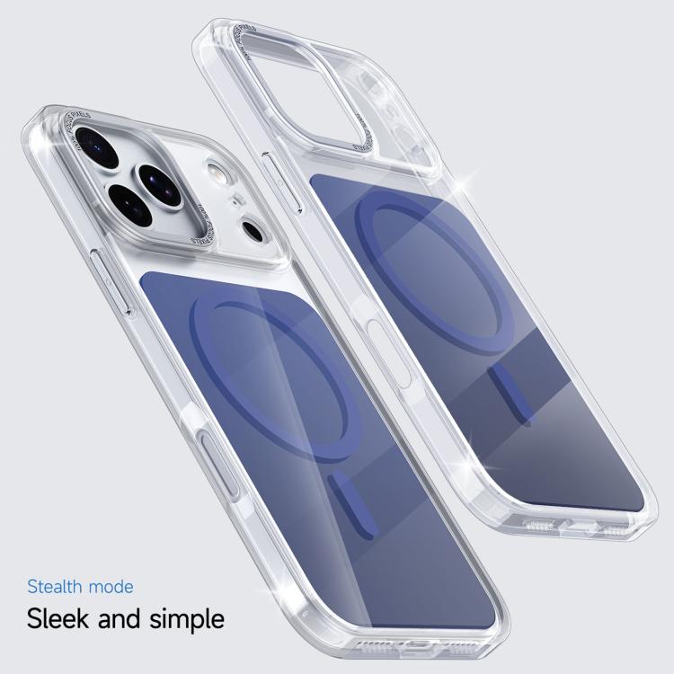 For iPhone 18 Pro Kalebol Transparent Magnetic MagSafe Skin Feel Phone Case(Blue)