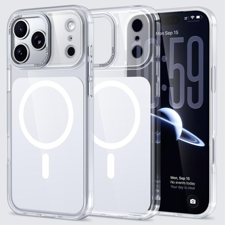 For iPhone 18 Pro Kalebol Transparent Magnetic MagSafe Skin Feel Phone Case(White)