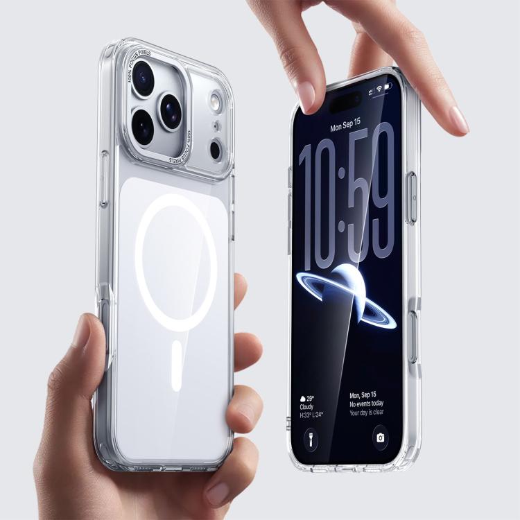 For iPhone 18 Pro Kalebol Transparent Magnetic MagSafe Skin Feel Phone Case(White)
