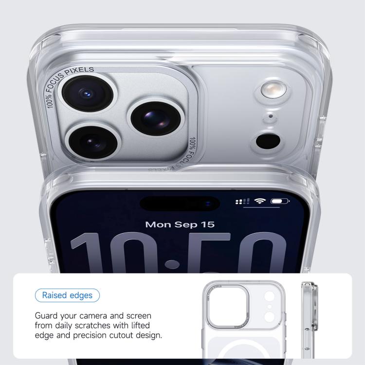 For iPhone 18 Pro Kalebol Transparent Magnetic MagSafe Skin Feel Phone Case(White)
