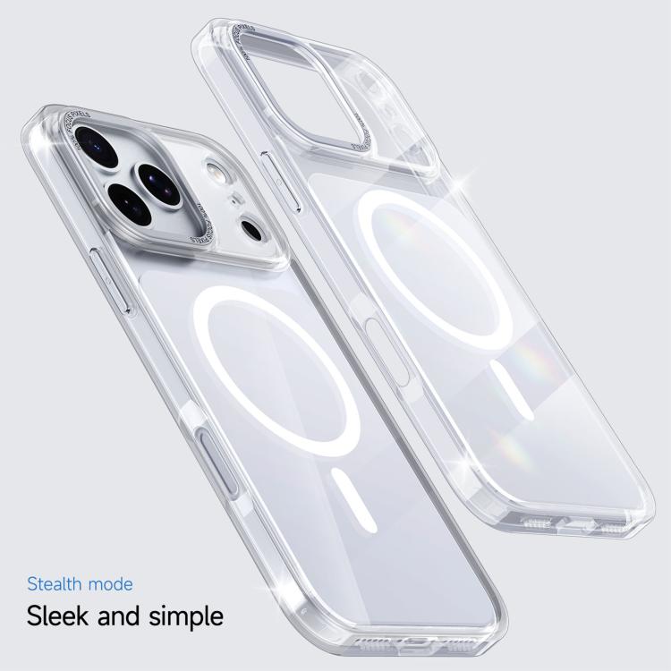 For iPhone 18 Pro Kalebol Transparent Magnetic MagSafe Skin Feel Phone Case(White)